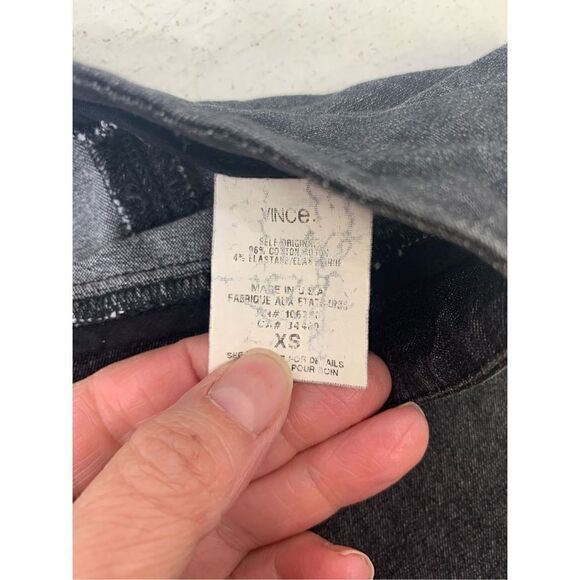 Vince Black Denim Skinny Stretchy Pants Size XS - Picture 8 of 11